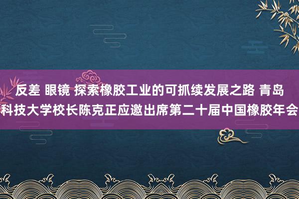 反差 眼镜 探索橡胶工业的可抓续发展之路 青岛科技大学校长陈克正应邀出席第二十届中国橡胶年会